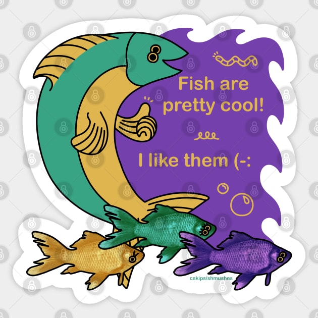 Cool Fish Sticker by cskips